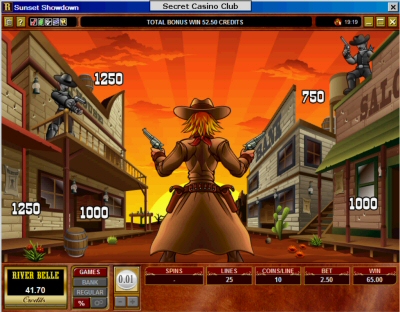 Sunset Showdown slot machine shots